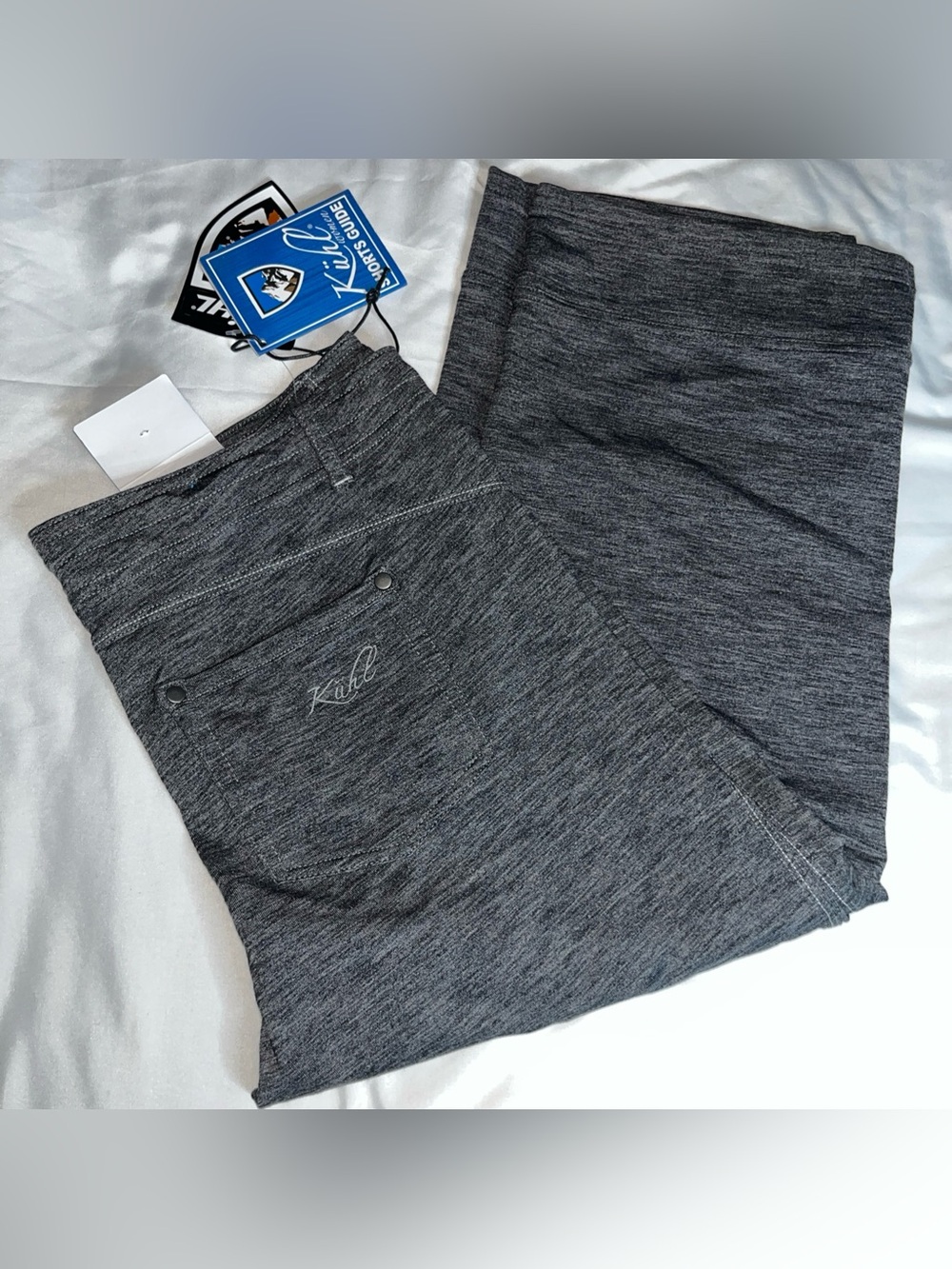 Kuhl Mova Kapri Womens 10 Capri Crop Pants Pull On Dark Heather Gray Stretch New